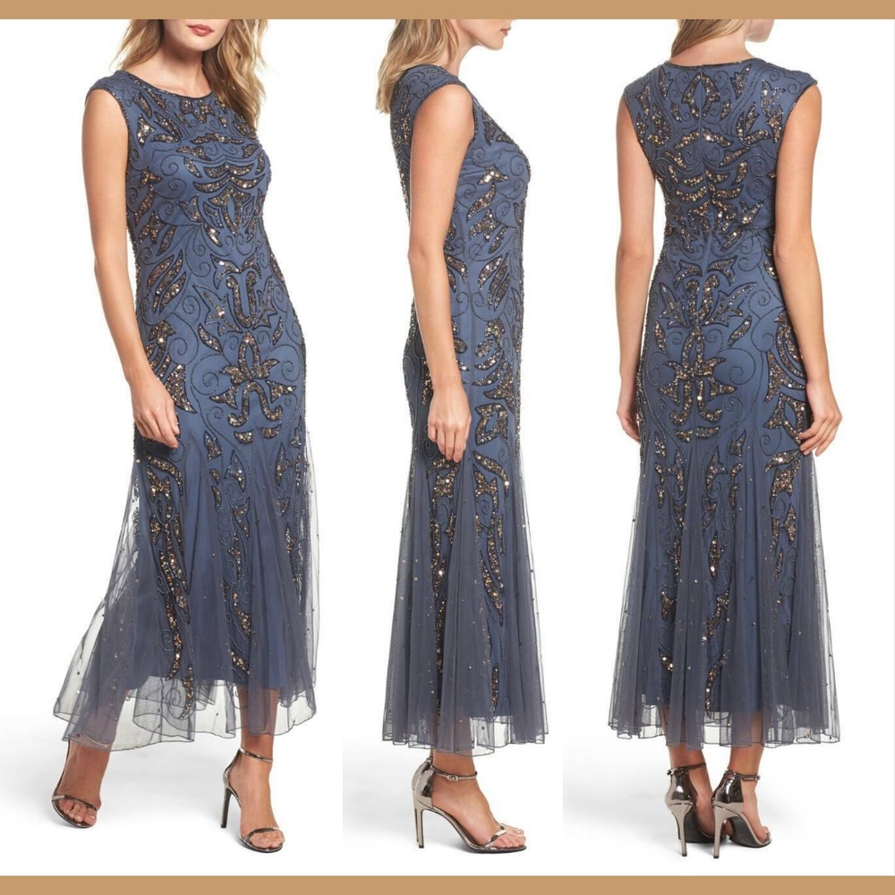NEW Pisarro Nights Embellished‎ Mermaid Gown [SZ 14 US]